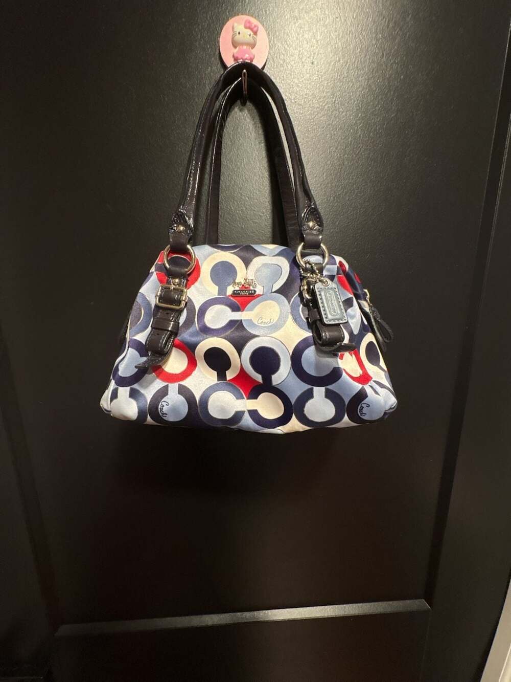 Coach Op Art Monogram Multicolor Satchel Handbag